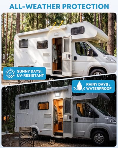 Image of Kohree 320 Lumen LED RV Porch Light Exterior Utility 12V DC Waterproof Appliance Panel (No Switch), White Base Replacement for Camper Trailer 5th Wheel, 2 Packs