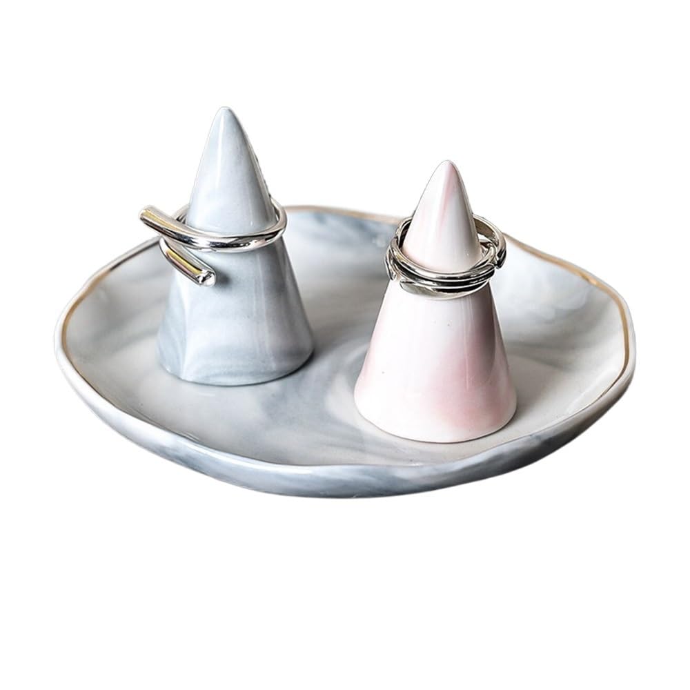 FAJNUZI2024 Jewellery Display Stand Ceramic Ring Jewelry Tray Rings Earrings Necklaces Vanity Accessories