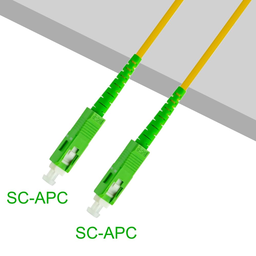 Ewent Cavo Fibra Ottica SC/APC per SC/APC 3 Metri, Simplex Monomodale 9/125, G.657A2, LSZH, Compatibile Con Tim, Vodafone, Wind e Tre, Giallo/Verde