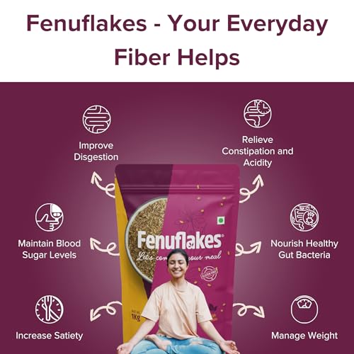 Image of Fenuflakes 1kg Fiber supplement | Bloating,acidity, & constipation relief |High Protein|Prebiotic fiber| low carbs |Aids in managing blood sugar levels |Neutral in taste |Add to any food| 100 servings