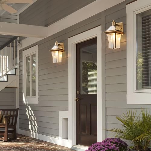 Hemali Brass Exterior Sconces, Outdoor Wall Light Fixtures for Front Porch - image 7
