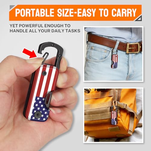 Image of ONEAGE American Flag Pocket Knife for Men - 4th of July Gifts, Independence Day Gifts, Keychain Edc Gift with 1.56inch Blade - Small Folding Knives for Camping, Fourth of July Decorations