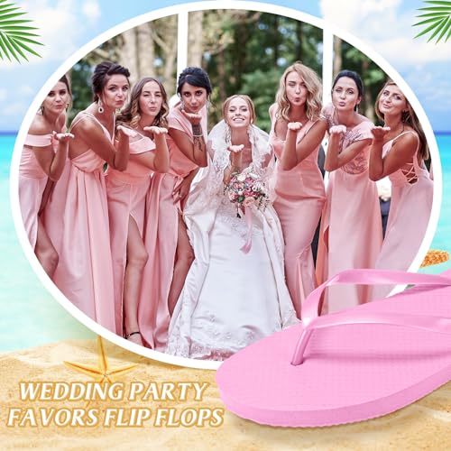 Image of Unittype Flip Flops Bulk for Wedding Guest Slippers Wedding Flip Flops with Cards Bags for Pool Beach Party