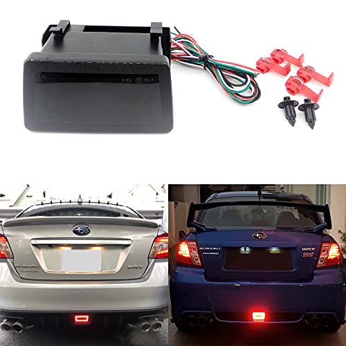 Xinctai 3-In-1 LED Rear Fog Light Kit For 2011-up Subaru Impreza WRX STi XV Crosstrek Stop Tail Brake Lamp Backup Reverse Light (Smoked Lens)