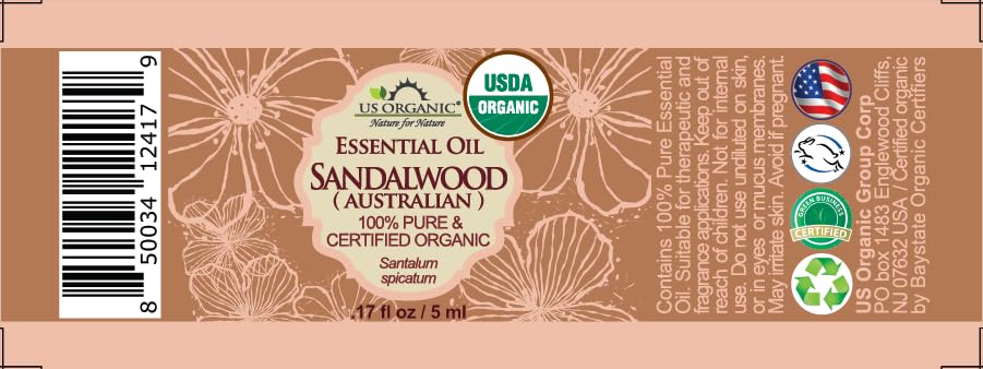 US Organic 100% Pure Sandalwood Essential Oil, USDA Certified Organic, Steam Distilled, Santalum Spicatum, Premium Quality, Woody Scent, Ideal for Diffuser, Massage & Skincare, from Australia (5 ml) - Image 2