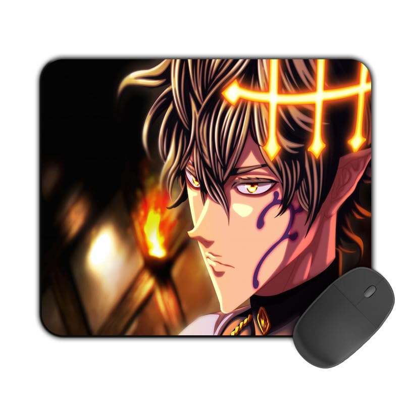 Image of Printed Design Mouse Pad Badass Yuno (200MM X 240 X 3MM) Enhance Gaming and Work Performance Comfortable and Precise Non-Slip Water Proof Black Clover Mouse Pad.