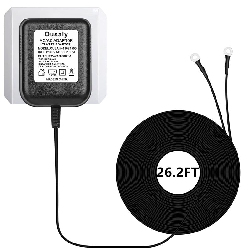 Adaptador de cable C de 24 voltios y 500 MA, transformador de timbre competible con todas las versiones de timbre de anillo y termostato de 16 a 24