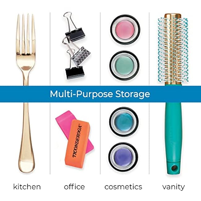 iDesign Linus Plastic Kitchen Drawer Utensil Organizer, Divided Storage Container for Silverware, Spatulas, Gadgets, 3.8 x 10.5 x 2 - Clear