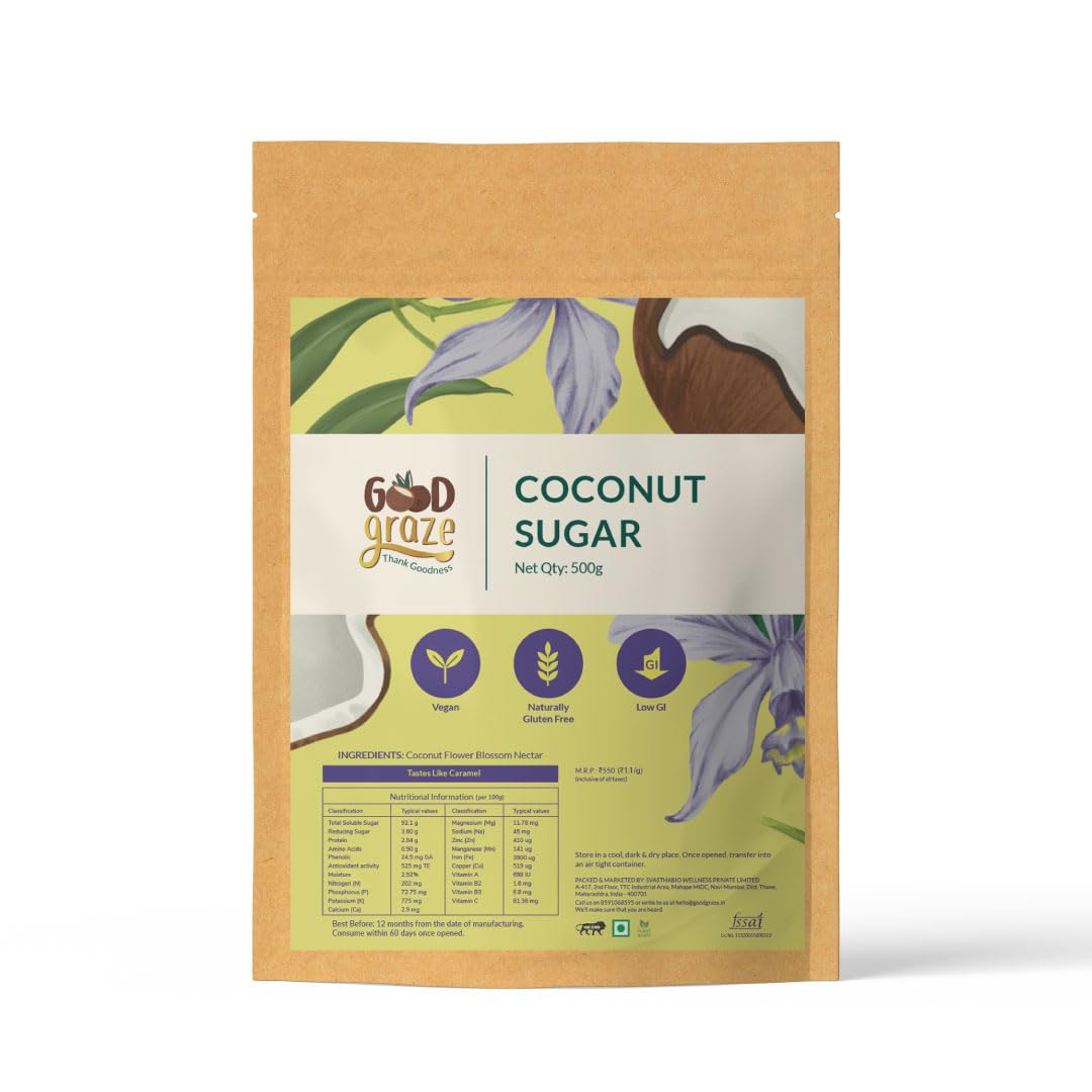 Good Graze Coconut Sugar Sap 500g | Natural Sweetener, No Refined Sugar, Healthy Replacement for Sugar | Unrefined Chemical-free | Diabetic friendly rich in vitamins mineral
