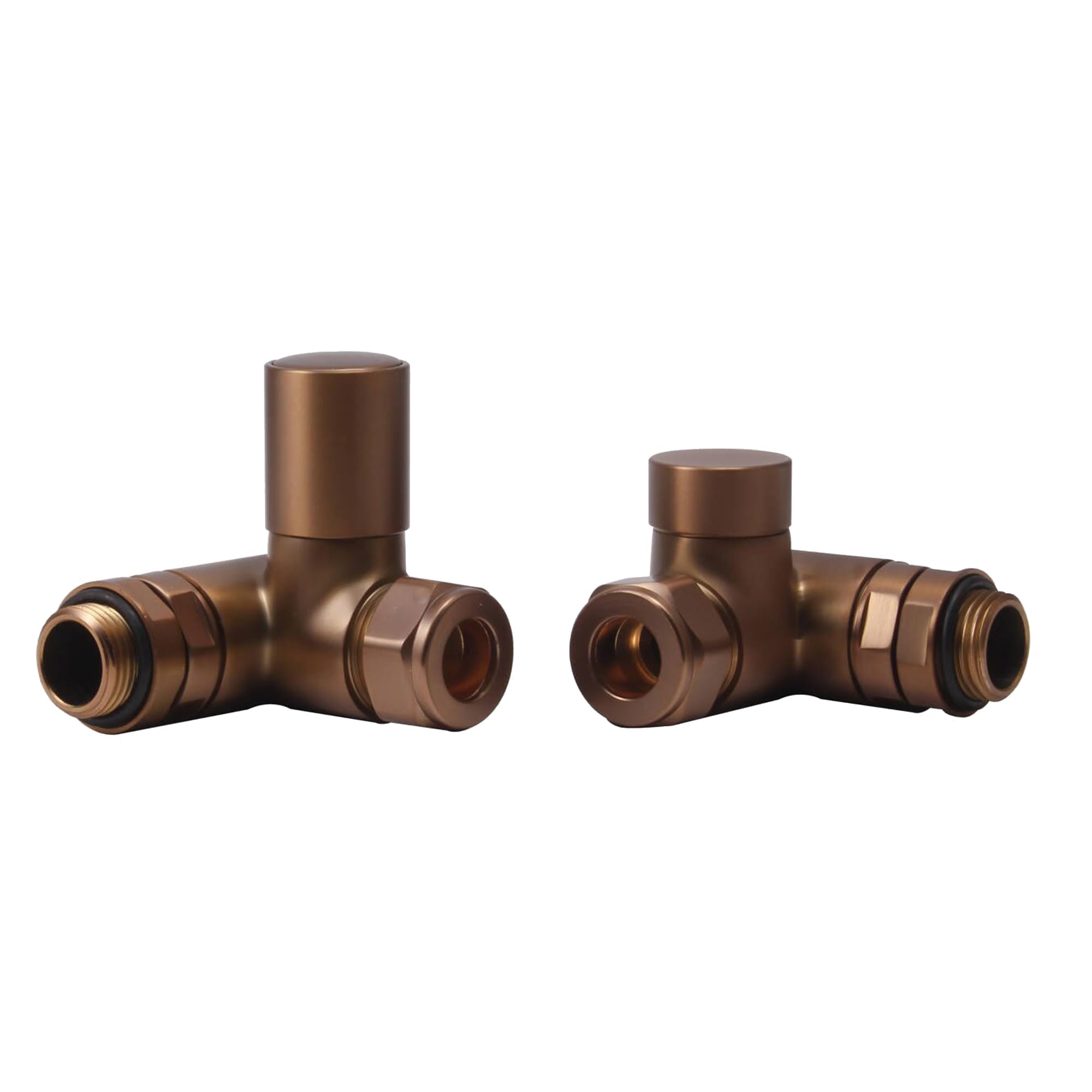 Dual Fuel Manual Radiator Valve Brushed Bronze Corner - 1/2" x 15mm