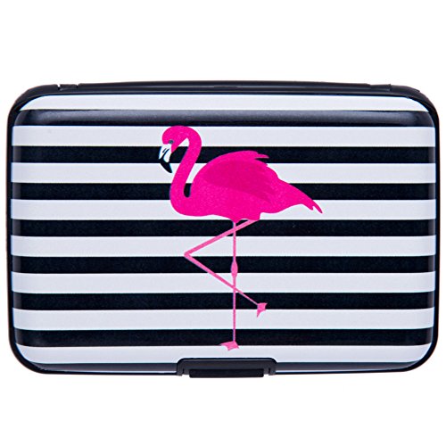 Image of Elfish Mini RFID Aluminum Wallet Credit Cards Holder Metal ID Case for Men Women (crane)