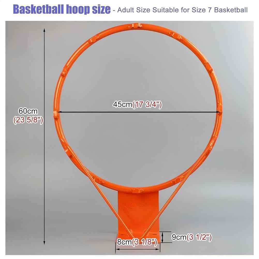 Outdoor-Basketballkorb-Set, FüR Zaun/Baum/Pfosten, Profi-Basketballkorb, Mit 2 Verstellbaren Gurten Und Nylonnetz, Wandmontiertes Basketballkorb-Set