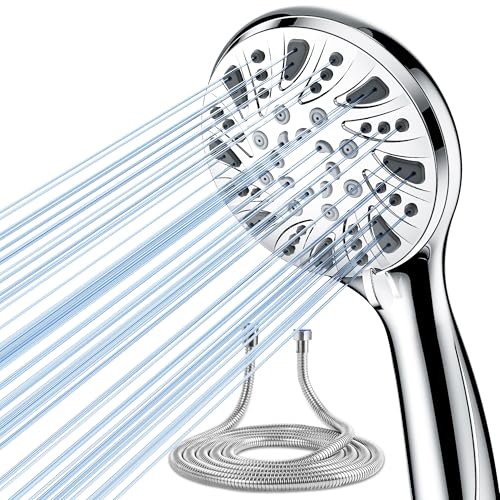 Magichome Duschkopf mit Schlauch 59", Hochdruck Handbrause mit 5 Strahlarten, Hochwertige Verchromung Duschkopf Wassersparend Sparduschkopf Duschbrause,Chrom