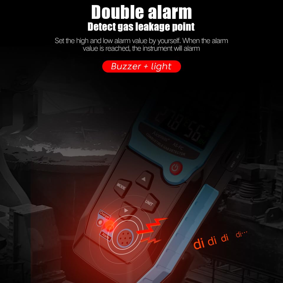 Detector de Gases, Detector de Fugas Gas Combustible Gas inflamable Probador Natural Metano Alarma luz Sonora