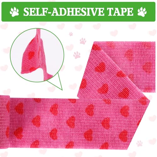 GMUFTIR Selbstklebende Bandage für Haustiere, 16 Rollen Selbstklebender Verband 5cm*4,5m, Elastische Kohäsive Haftbandage für Hund Pferd Haustier Sport Hand Arm Fuß Gelenk Finge
