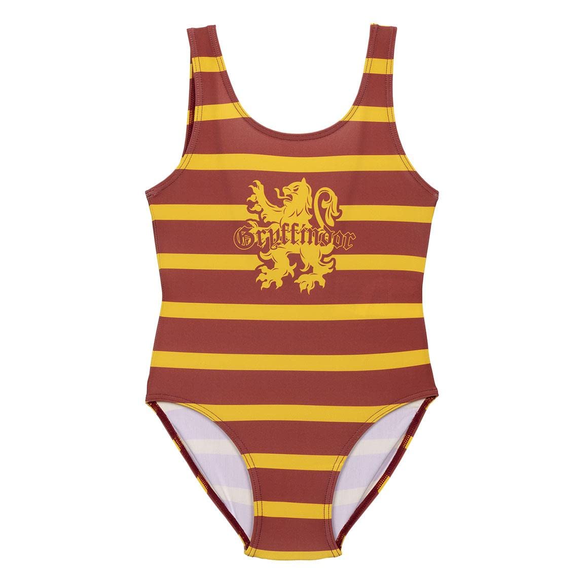 Harry Potter Bañador para Niña, Bañador de Una Pieza, Diseño Gryffindor, Bañador Natación Infantil, Regalo para Niña, Talla 10 Años