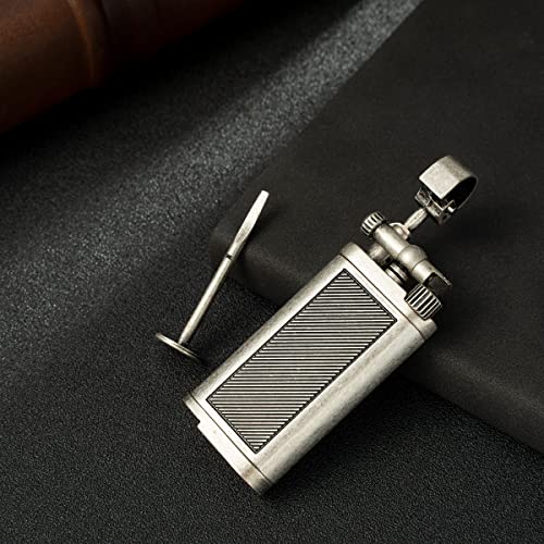 Encendedor Retro metálico con llama suave angular 45° miniatura 5