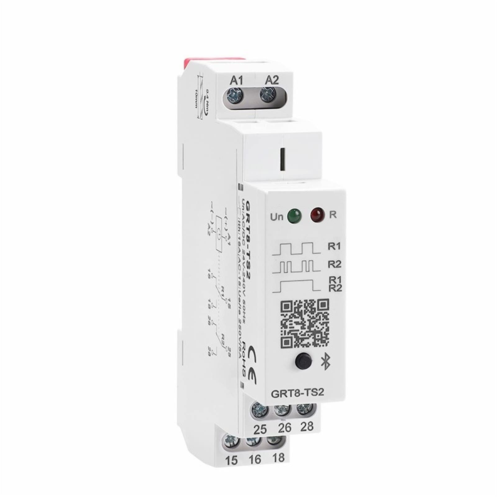 GRT8-TS Relè di controllo del tempo AC/DC24V-240V Power On Off WirelessTimer Switch 16A Mobile Control APP 1Pcs(Ios System,GRT8-TS1 ACDC24-240V)