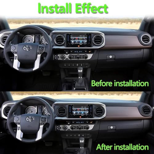 Image of Aluminum Alloy Vent Outer Rings Kit for Toyota Tacoma 2016-2023 (4pcs Black) - Air Conditioner Vent Trim Rings, Metal Interior Upgrade Accessories