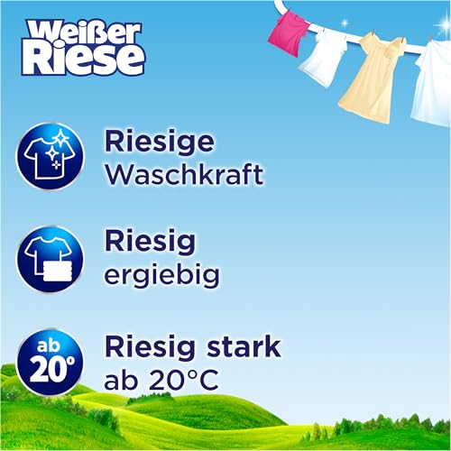 Weißer Riese Color Pulver (90 Waschladungen), Colorwaschmittel mit riesiger Waschkraft schon ab 20° C, riesig ergiebiges Waschpulver, ideal für Familien mit Kindern