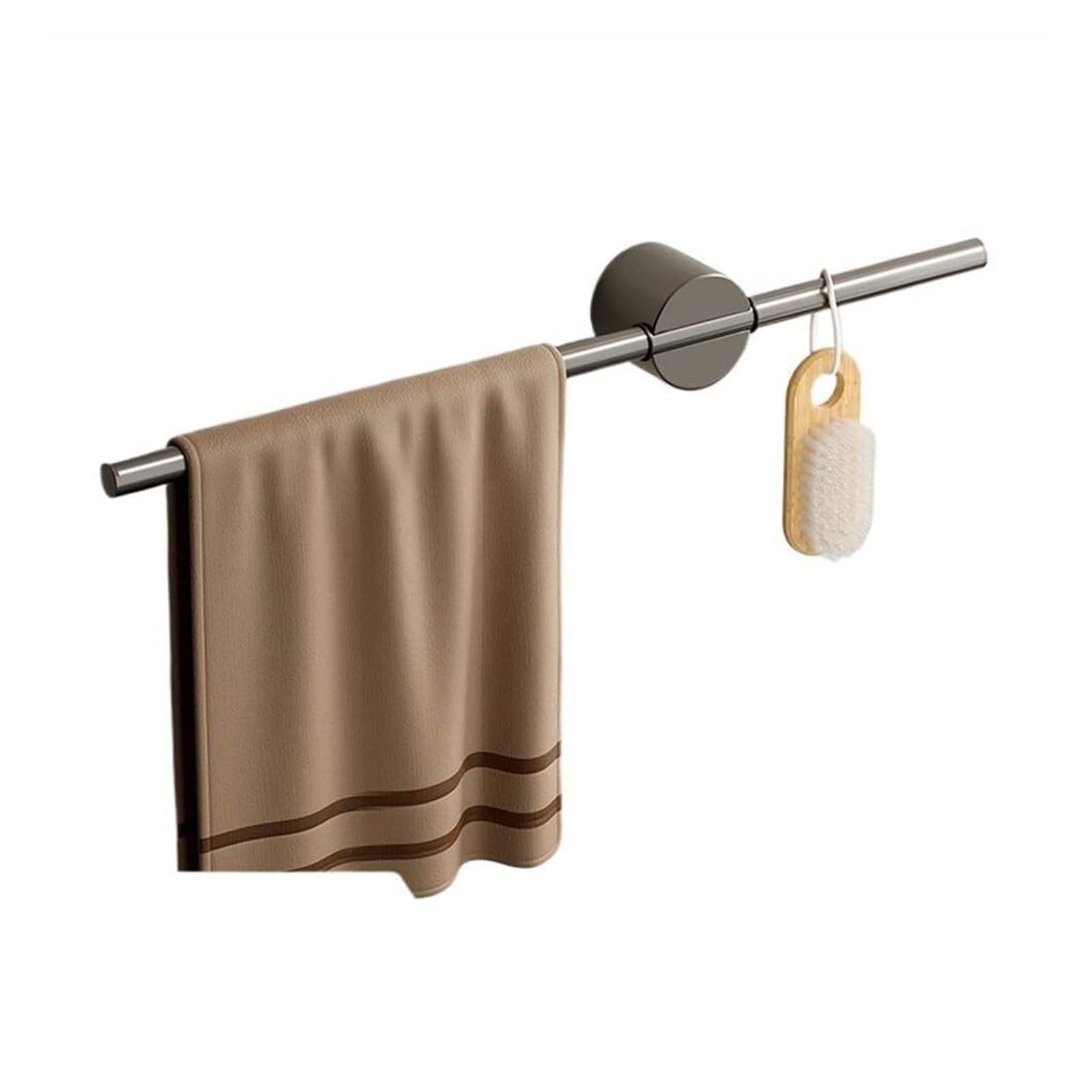 LMYSXAOZ Wall Mounted Adjustable Towel Rack No Drilling Aluminum Bathroom Shelves Bar 40CM(Gun Gray,60CM)