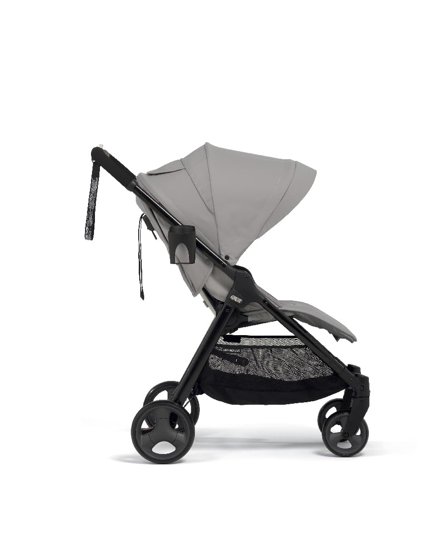 Mamas & Papas Armadillo - Passeggino pieghevole compatto con una mano, ruote bloccabili e ampio cappuccio regolabile, colore: grigio