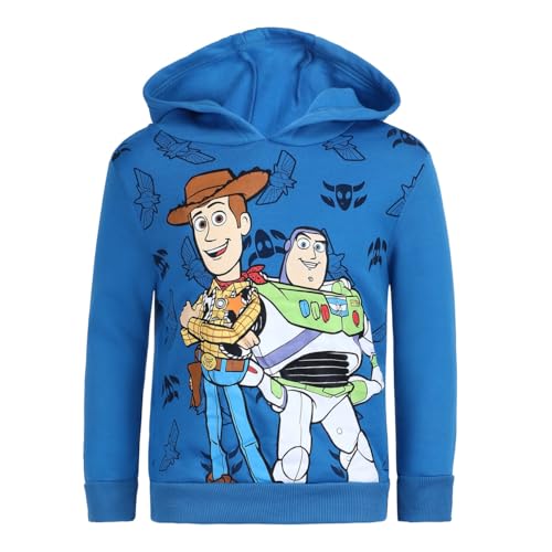 Disney Toy Story Woody and Buzz Lightyear Boys’ Pullover Hoodie for Toddler, Little and Big Kids - Blue