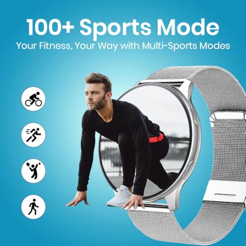 Image of GameSir Active 5 Smart Watch AMOLED Display 1.3 inch Screen, 360 * 360 Resolution, IP68 Waterproof with Multiple Watch Faces Bluetooth Calling Round Dial Smartwatch for Men & Women (Millanese Silver)