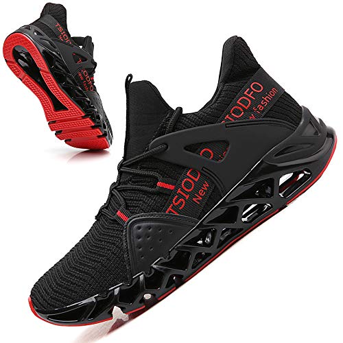 TSIODFO Sneakers for Men Sport Running Shoes Athletic Tennis Walking Shoes Fashion Sneaker mesh Breathable Black red Size 11