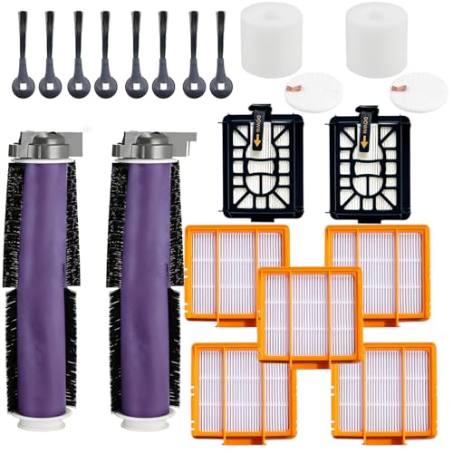 Image of Accessories Replacement Part Kit for Shark Power Detect /Detect Pro AV2800ZE AV2810YS RV2820YE AV /RV2820ZE 2 Main Brush Roll, 5 HEPA Filters, 8 Side Brush, 2 Self-Clean Base