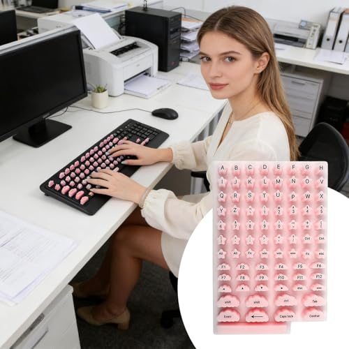 Calcomanías para teclado de portátil estética y cubierta protectora para computadora 2