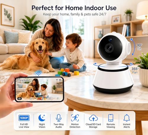 Image of JB Supar 3MP WiFi Light Camera Indoor 360 Rotation (Robot Camera)