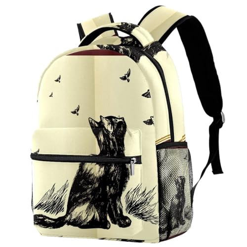 Sac à dos de voyage chat multicolore pour sorties et lycée