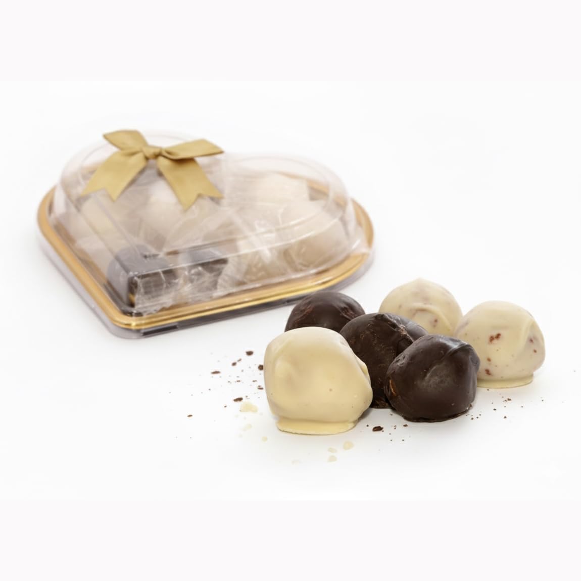 RAREZZE - Pasticcini di Pasta di Mandorla Siciliana al RUM ricoperte di finissimo cioccolato | Scatola regalo Cuore Limited Edition | Da antico laboratorio di pasticceria
