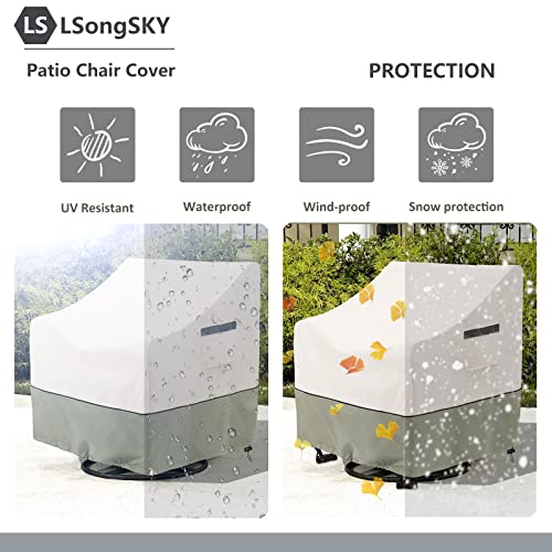 Lsongsky XZY-2019-LVS-2P Outdoor Swivel Lounge Chair Cover 2 Pack,100% Waterproof Heavy Duty Covers,(33 W X 35 D 38.5 H Inches) Patio Furniture thumb #8
