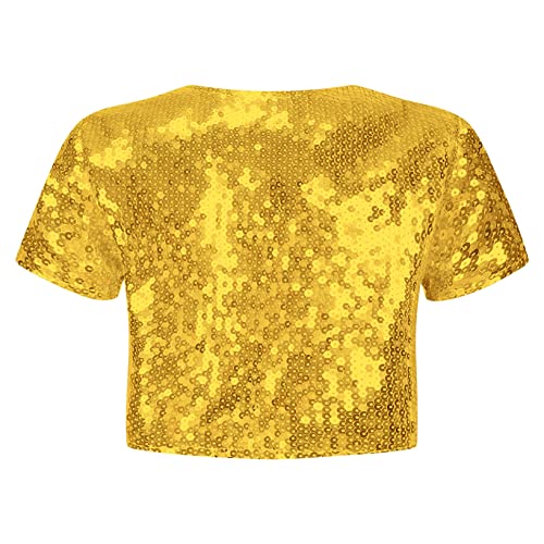 YEAHDOR Kids Flower Girl Shrug Short Sleeve Sequins Bolero Cropped Jacket Open Front Cardigan Formal Dress Cover up2