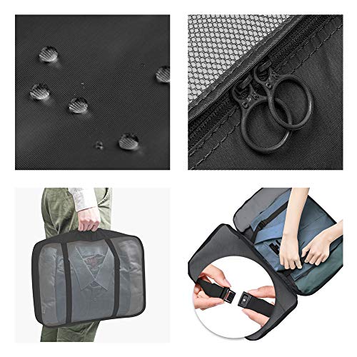 Packing Cubes 7 Pcs Travel Luggage Packing Organizers Set with Toiletry Bag (Black)3