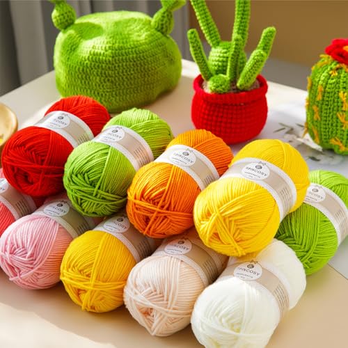 Image of 2 Pcs Crochet Yarn, Feels Soft 280 Yards Assorted Colors 4ply Acrylic Yarn,Yarn for Crochet & Hand Knitting (Milky White)