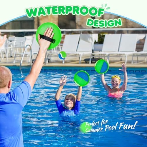 TEILLNET Toss and Catch Ball Set Upgraded - Kids Toys Outdoor Games Baseball Training - Sturdy & Water-Resistant for Beach Pool Yard - Classic Gift for Family Boys Girls 3 4 5 6 7 8 9 10 11 12+ Years - Image 3