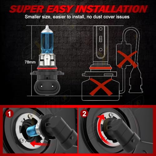 Image of Upgraded Halogen Headlight Bulbs Compatible for Subaru Legacy 2005-2014 /Outback 2010-2014, 9005 High Beam H7 Low Beam Headlamp Lights, Plug N Play, 6000K White, 300% Brightness,4-Pack