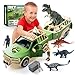 Produktbild Coroiesty Dinosaurier Spielzeug Set, Tyrannosaurus Rex für Kinder 3-5 Jahre, DIY Transportauto mit 4 Dino Figuren Jungen und Mädchen