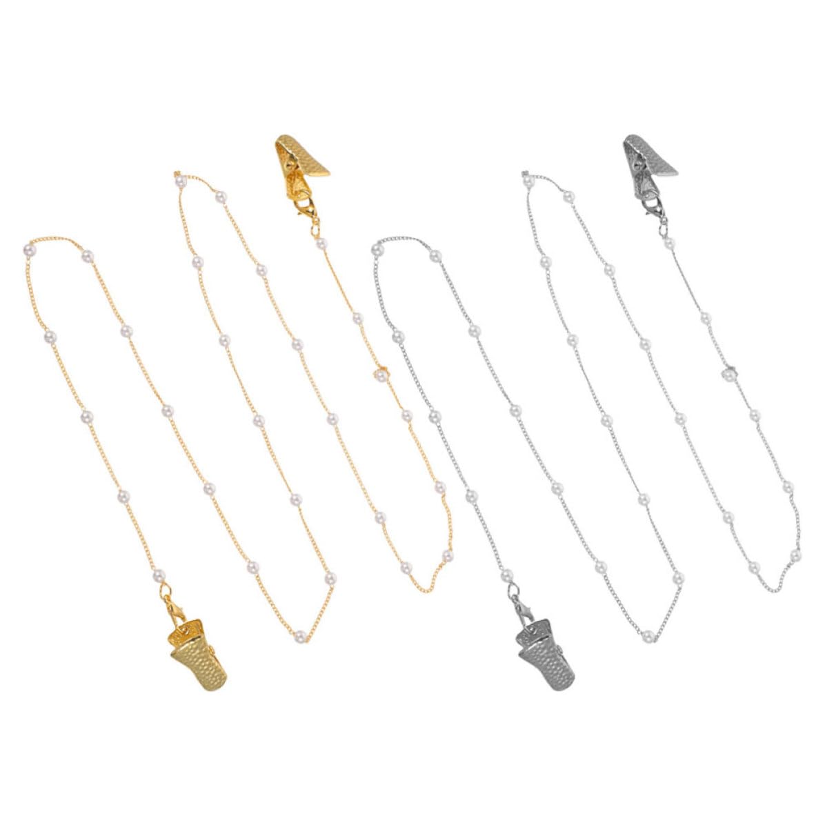 Operitacx 10 Unidades Cadena de Perlas para Gafas y Mascarillas Pinza