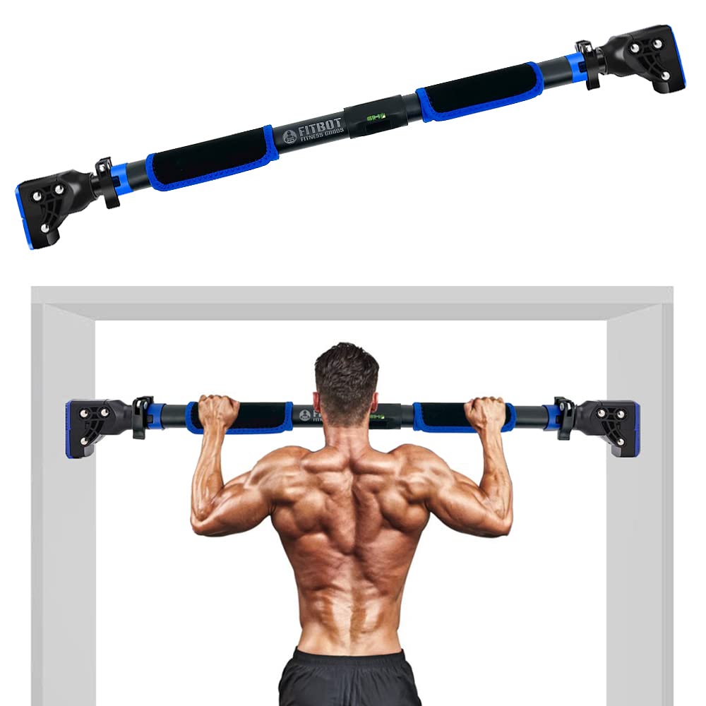 FITBOT FITNESS Dooryway Pull Up Bar - Chin up Push up Easy Install No screw, 28 to 38 inches Adjustable Length, 440lbs Capacity
