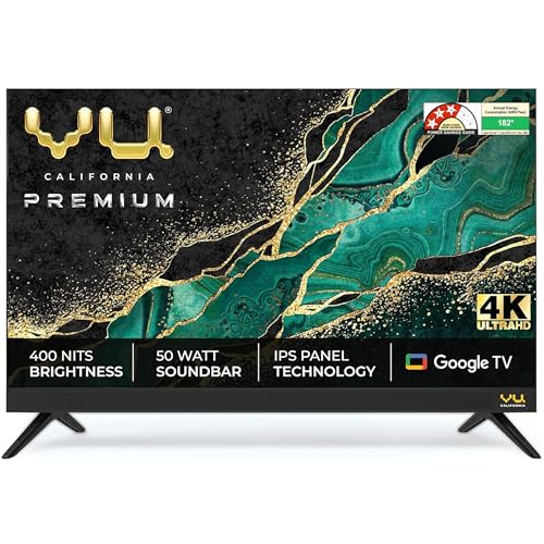 Image of Vu 139 cm (55 inches) Premium Series 4K Ultra HD Smart LED Google TV 55CA (Black)