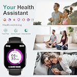 Smartwatch Herren Damen mit Telefonfunktion, 2,01 Zoll HD Touchscreen, IP67 Wasserdicht Fitnessuhr mit SpO2, Herzfrequenz Schlafmonitor Schrittzähler, Smart Watch für iOS Android, Schwarz – Bild 4