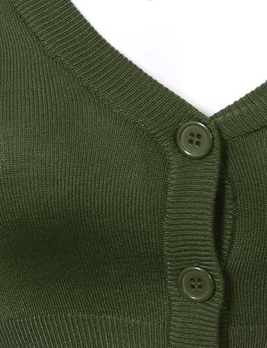 Image of Allsense Women's Cropped Bolero Shrug Cardigan | 3 /4 Sleeve, Button Down, Lightweight Knit Sweater