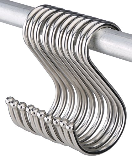 Yesmin 10pcs in Pack S Shaped Hooks Hanging Hooks Hangers for Bathroom Bedroom Office and Kitchen (Small)