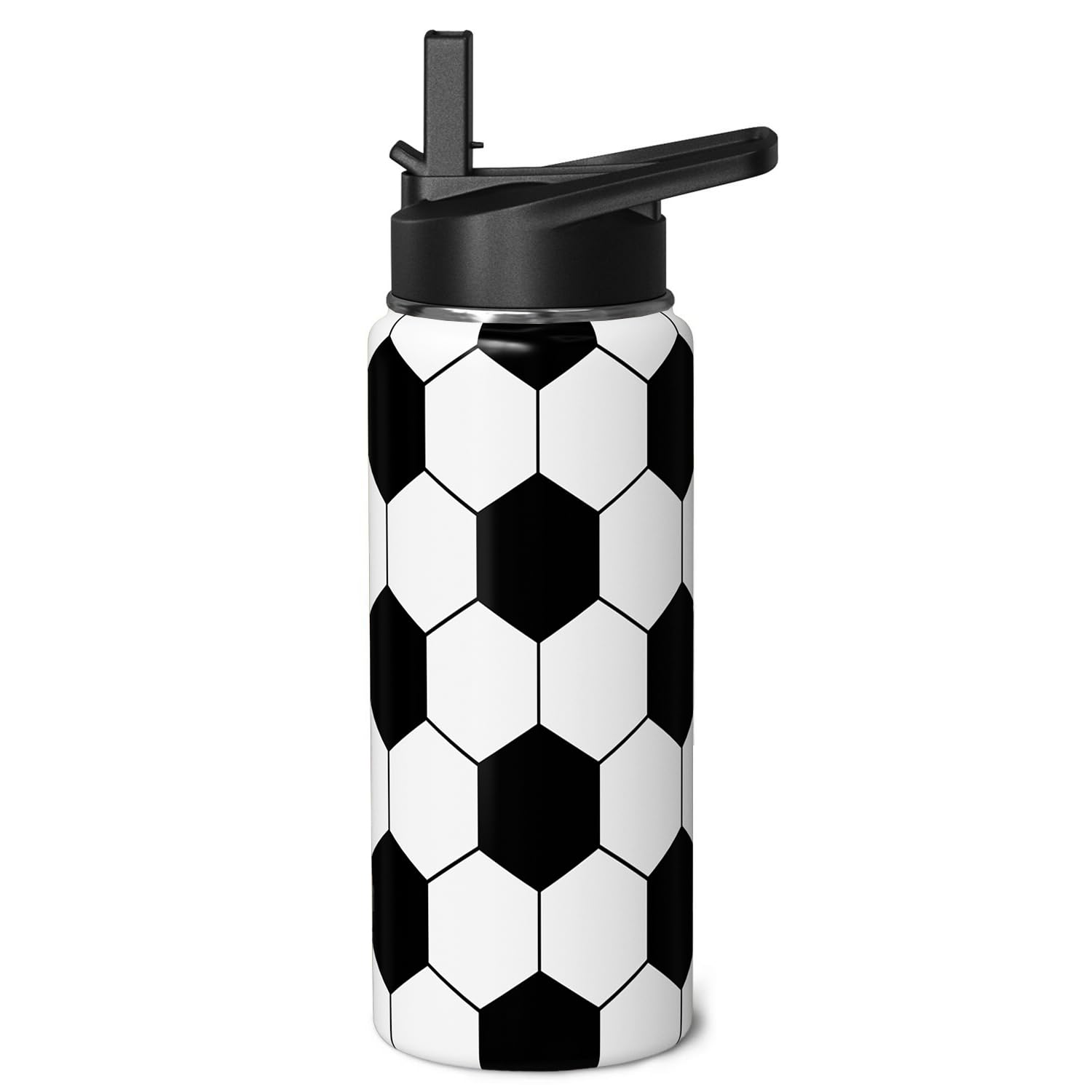 Soccer Water Bottle 18oz Insulated Sports Water Bottles Soccer Gifts for Men Women Gift for Coach Lovers Fan Players Stuff Accessories for Boys Girls