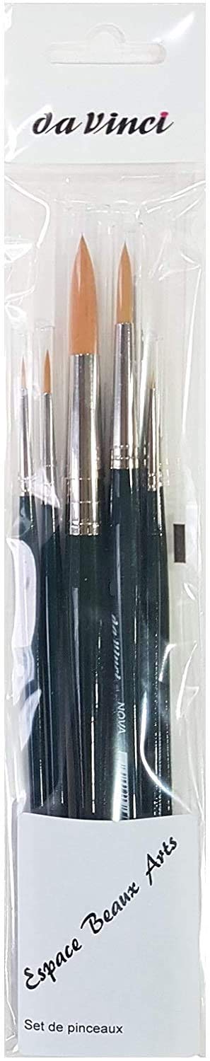 Da Vinci 1570 Serie - Aquarell-Pinsel-5er Set NOVA-Synthetik no., 0,2,6, 12. 16 Made in Germany