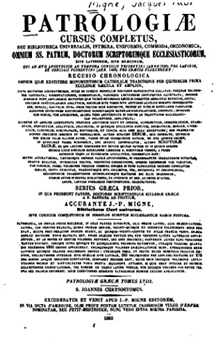 Patrologiae Cursus Completus, Seu Bibliotheca Universalis, Integra, Uniformis, Commoda